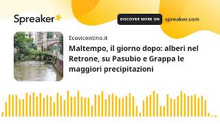 Maltempo il giorno dopo alberi nel Retrone su Pasubio e Grappa le maggiori precipitazioni [upl. by Farmann]