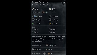 No Rest For The Wicked  Short Bardiche  Two Handed Great Axe  Ice Ram  Weapon Showcase [upl. by Ennaoj]