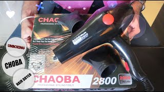 Unboxing amp ReviewChaoba 2800 Professional Hair Dryer 2000 Watts LUV 96 [upl. by Aenal]