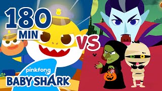 BOO Baby Shark vs Halloween Monsters  Compilation  Halloween Story  Baby Shark Official [upl. by Addis]