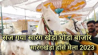 घोड़ा घोड़ी की जोड़ी की लाइव डील  horse market sarangkheda live deal  horse mandi 2023 [upl. by Annayt]