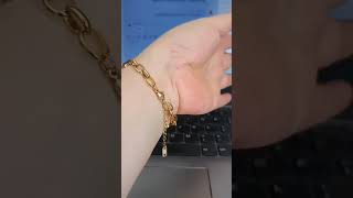 Lucky Four leaf Clover Designer 18k Gold Stainless Steel Bracelet For Women shortvideo jewelry [upl. by Noryk]