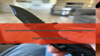 Review 295” Serrated Blade Pocket Knife  Black Folding Knife with Glass Breaker and Seatbelt Cutte [upl. by Acsecnarf]