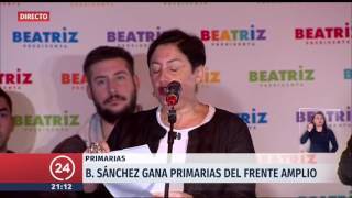 Beatriz Sánchez se refiere a su triunfo en las primarias  24 Horas TVN Chile [upl. by Esineg464]