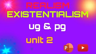 Realism Existentialism Philosophy ppt notes ug amp pg course [upl. by Nad]