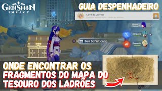 Localização dos Fragmentos do Mapa do Tesouro dos Ladrões no Despenhadeiro GENSHIN IMPACT [upl. by Luna]