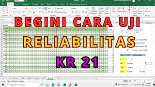 CARA UJI RELIABILITAS DENGAN KR21 Kuder Richardson 21 [upl. by Eltsyrk]