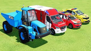 TRANSPORTING PIXAR CARS amp FRUITS WITH COLORED amp JOHN DEERE vs CLAAS vs TRACTORS  BeamNGdrive [upl. by Isoj]