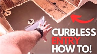 CURBLESS Shower  How To Lower a Subfloor for ZERO ENTRY [upl. by Naamana961]