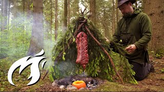 Riesenfleischlappen im Wald geräuchert und gegrillt Fire Kitchen ASMR 🔥🔥🔥 [upl. by Yevad632]