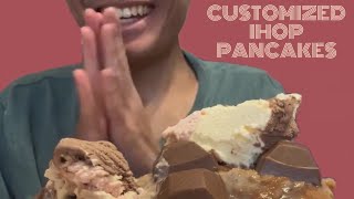 ASMR EATING IHOP CINNASTACKS PANCAKES WITH TOPPINGS [upl. by Ierna]