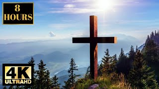 Beautiful Cross With Relaxing Music For Praying Wallpaper Screensaver Background 4K 8 HOURS [upl. by Aidaas]