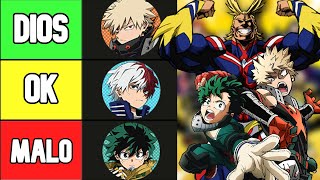 MI TIER LIST DEFINITIVA DE TODOS LOS PERSONAJES DE MY HERO ACADEMIA [upl. by Bohlin451]