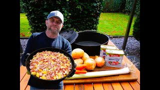 Frühstücksfleisch Eintopf  ein Camping Gericht Dutch Oven Kszan Rezepte One Pot [upl. by Norak692]