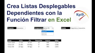 Crea Listas Desplegables Dependientes con la Función Filtrar en Excel [upl. by Theadora]