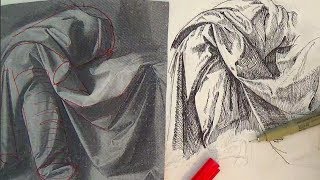 Pen and Ink Drawing Tutorials  How to draw drapery like Leonardo da Vinci [upl. by Merle]