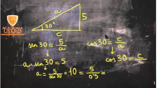 Dadas hipotenusa y ángulo calcular cateto Matemáticas Acceso CFGS Academia Usero [upl. by Savdeep]