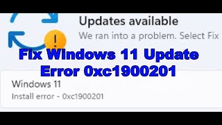 Fix Windows 11 Update Error Code 0xc1900201 [upl. by Attennaj]