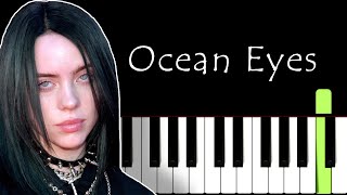 Ocean Eyes Easy Beginner Piano  Bilie Eilish [upl. by Iot]