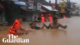 Typhoon Gaemi makes landfall in Taiwan and brings floods to Manila [upl. by Rialb]