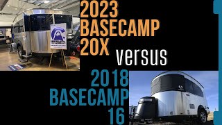 Comparing 2023 Airstream Basecamp 20X to our 2018 Airstream Basecamp 16 [upl. by Anyek]