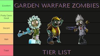 Plants VS Zombies Garden Warfare Zombie TIER LIST [upl. by Ilarin]