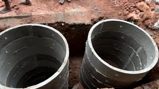 Septic tank construction at low cost low cost Concrete Ring septic tank [upl. by Adnuahsal448]