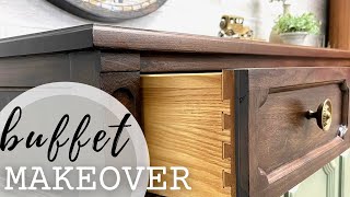 VINTAGE SIDEBOARD MAKEOVER  Paint amp Wood Combo [upl. by Eneryt681]