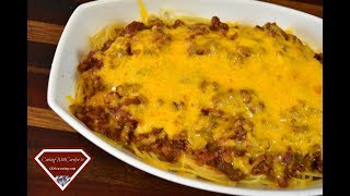 CHILI SPAGHETTI RECIPE  COMFORT FOOD and HIGH PROTEIN VARIATIONS  Cooking With Carolyn [upl. by Heriberto]