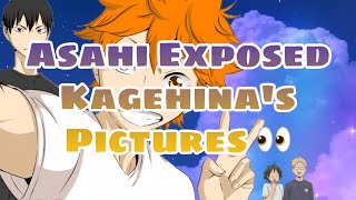 Haikyuu Text KageHina  Asahi Exposed Kagehina’s Pictures 👀 ft Tsukiyama [upl. by Eastman]