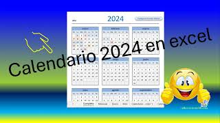 Descarga el Calendario 2024 en excel [upl. by Anelaj385]