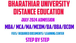 bharathiar university distance education 202425  distance education fees  learning center [upl. by Nnaeirrac]