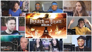 Fire up 10 Reactors Attack on Titan All Openings 15 Reaction Mashup [upl. by Eilram]