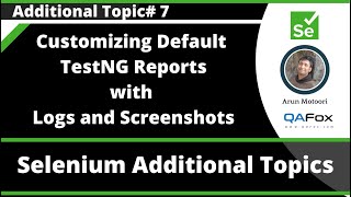 Customising default TestNG Report with logs and screenshots [upl. by Favien]