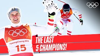 Mens Downhill Skiing ⛷ Last 5 Champions 🥇 [upl. by Jorin509]