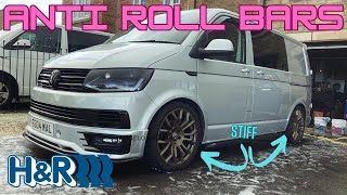 Stage 2 Suspension Upgrade  HampR Anti Roll Bar Kit  VW T6 Transporter [upl. by Allrud]