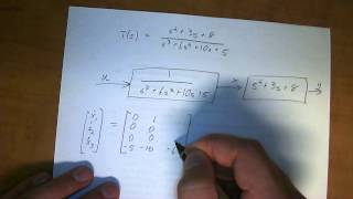 transfer function to State Space example 2 [upl. by Notlih]