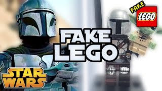 LEGO Mando and Grogu baby yoda Star Wars Fake Minifigure  KM66043 Knock off Unofficial Lego [upl. by Kowatch]