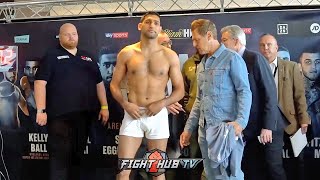 AMIR KHAN HAS TO STRIP DOWN WEIGHS IN BANG ON 147 lbs [upl. by Berkley]