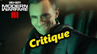 UNE DÉCEPTION TOTALE  CritiqueTest  Call of duty Modern Warfare 3 Mode campagne [upl. by Idou]