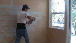 Installing quotquicksetquot joint compound to cinder block wall quotjointsquot [upl. by Enilesor]