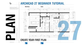 ArchiCAD 27 First House Plan Drawing 2024  Dimension Guide Tool [upl. by Farlie]