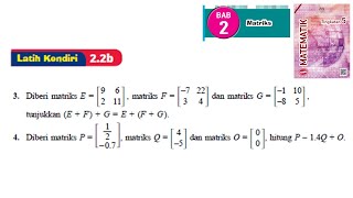 KSSM Matematik Tingkatan 5 Matriks latih kendiri 22b no3 no4 bab 2 matrices textbook form 5 [upl. by Notnek]