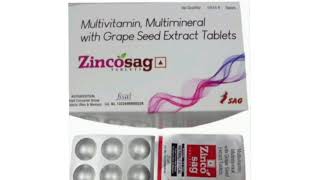 Zincosag Tablets Multivitamin Multimineral with Grape Seed Extract Tablets [upl. by Oranneg]