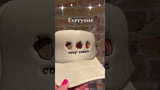 I EMBROIDERED THE CUTEST FALL HAT [upl. by Anaet]