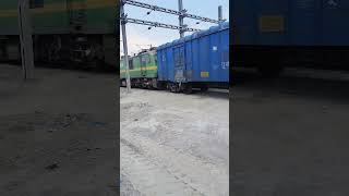 Railway yard goods train wag9ampWag5  locomotive [upl. by Carrissa109]