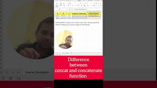 Difference between concat and concatenate function in excel 🔥 ll excel exceltips exceltricks [upl. by Robinson]