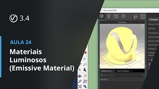 Vray 34 para SketchUp  Aula 24 Materiais Luminosos Emissive Material [upl. by Walliw]