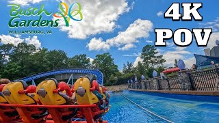 Griffon Back Row POV 4K  Busch Gardens Williamsburg 2022 [upl. by Attwood]