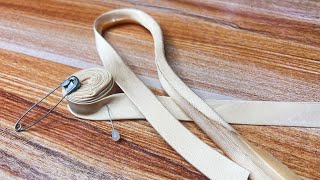 How to make a BIAS TAPE with SAFETY PIN  DIY HOMEMADE BIAS [upl. by Anairb111]